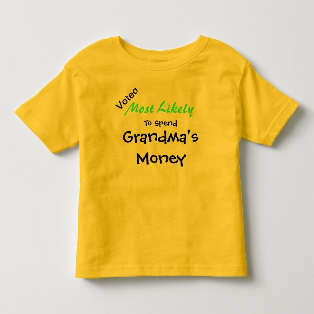 La camiseta del niño pequeño de dinero de la abuel (Anverso)