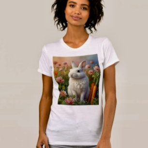 La camiseta del parche de zanahoria y conejo