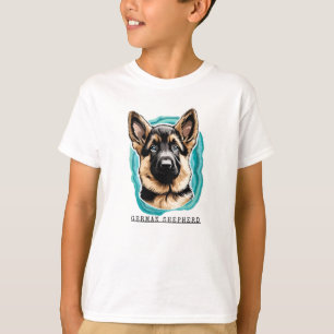 La camiseta del pastor alemán del niño