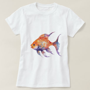 La camiseta del pez dorado muy preocupado