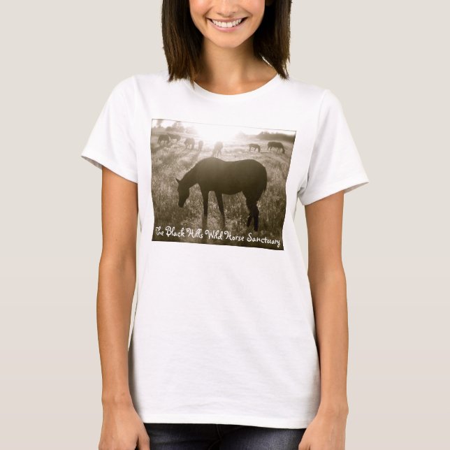 La camiseta del santuario salvaje de caballos Blac (Anverso)