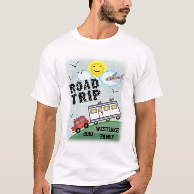 La camiseta del viaje por carretera de los hombres (Anverso)