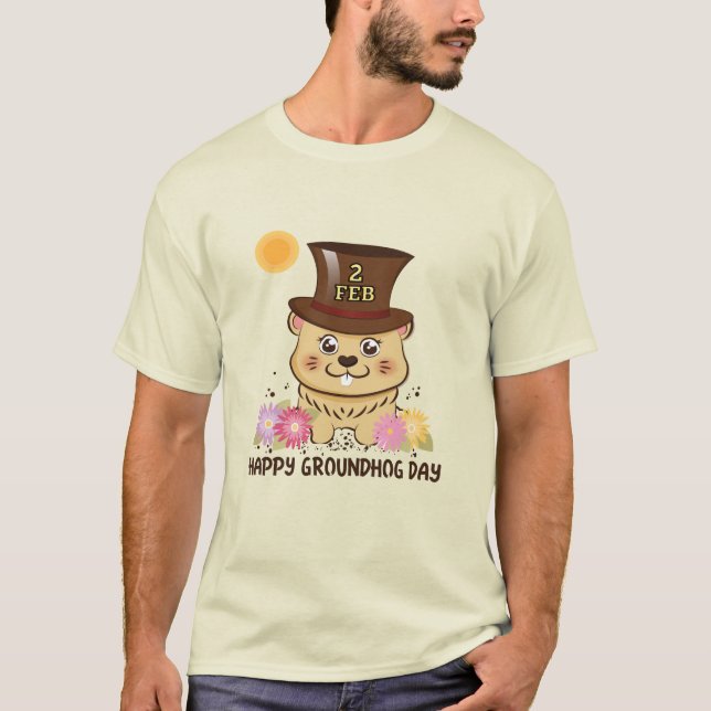 LA CAMISETA DÍA DE LA MARMOTA DE LOS HOMBRES (Anverso)