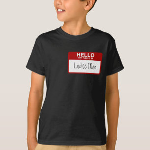 La camiseta divertida de los niños, hola mi nombr