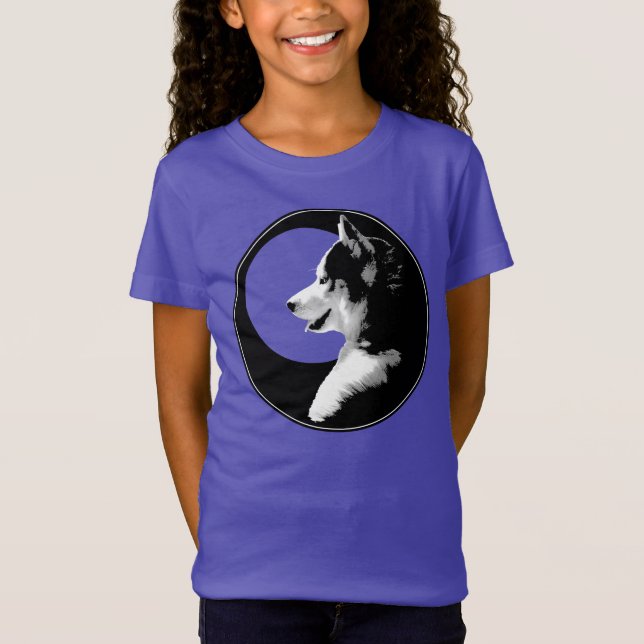 La camiseta fornida del niño del perro del lobo (Anverso)