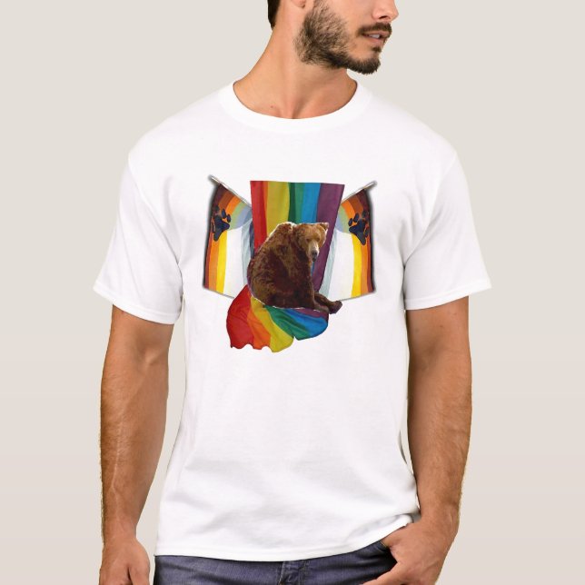 La camiseta gay de los hombres del orgullo del oso (Anverso)