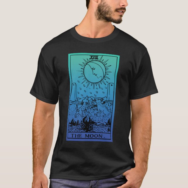 La camiseta gradiente de la tarjeta Moon Tarot (Anverso)
