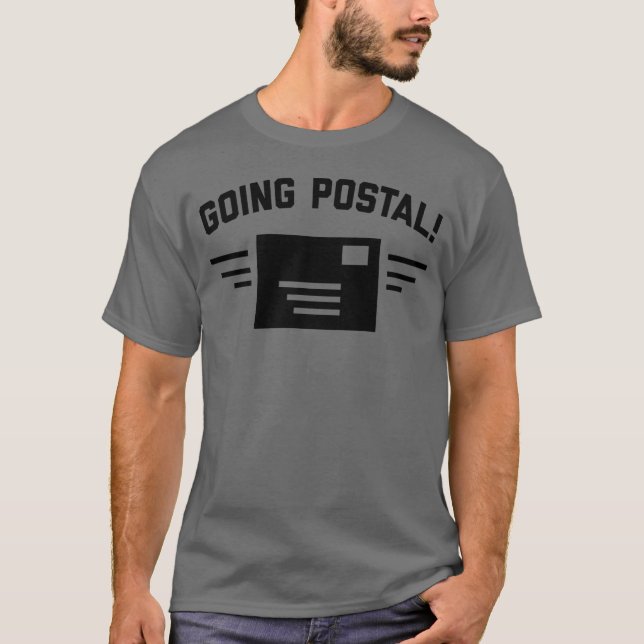 La camiseta gris oscuro de los hombres postales (Anverso)