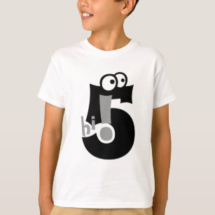 La camiseta hola de los cinco niños blanco y negro