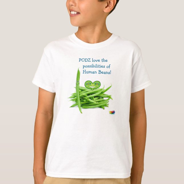 La camiseta "Human Beans" del planeta Podz™ (Anverso)