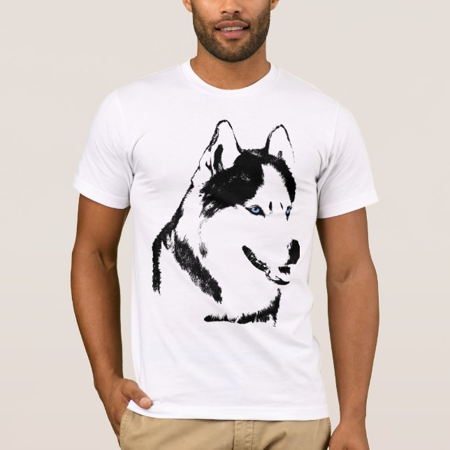 La camiseta Husky Wolf Husky Art conmovió al perro (Anverso)
