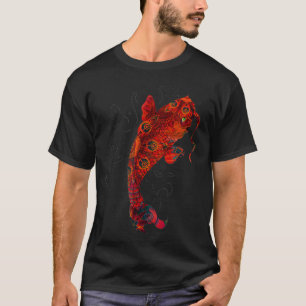 La camiseta japonesa Koi Fish con el Naranja azul 