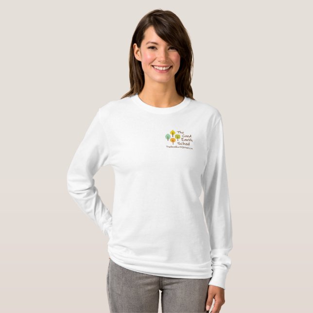 La camiseta larga de la manga de las buenas de la (Anverso completo)