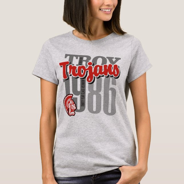 La camiseta ligera 1986 de la mujer de los Trojan (Anverso)