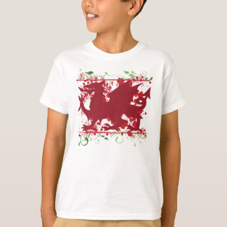 La camiseta ligera Galés del niño rojo del dragón