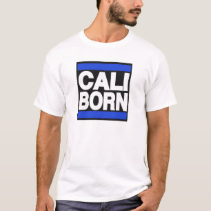 La camiseta llevada Cali azul de los hombres
