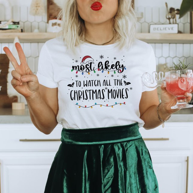 La camiseta más graciosa de los Navidades familiar (Funny Christmas Shirt, Family Christmas Gift, Most Likely, funny shirt, gift for mom, gift for dad)