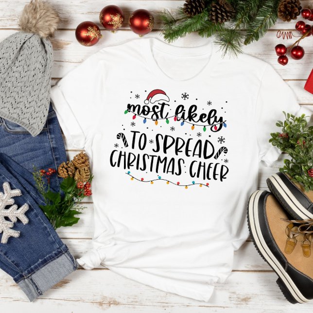 La camiseta más graciosa de los Navidades familiar (Funny Christmas Shirt, Family Christmas Gift, Most Likely, funny shirt, gift for mom, gift for dad)