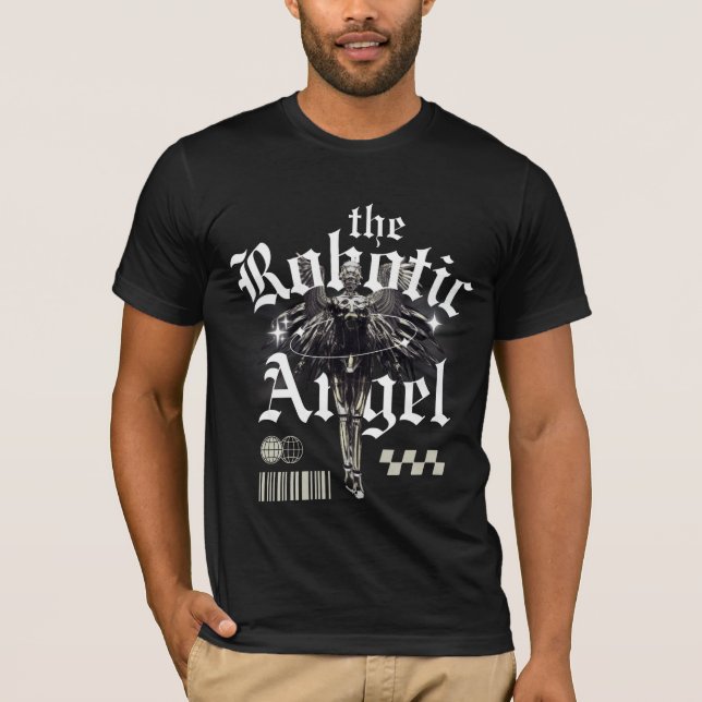 La camiseta masculina de Angel Bella+Canvas robóti (Anverso)