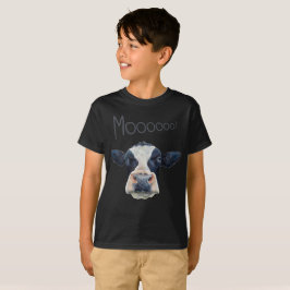 La camiseta oscura básica de la vaca del niño