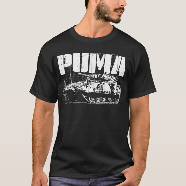 La camiseta oscura básica de los hombres del puma (Anverso)