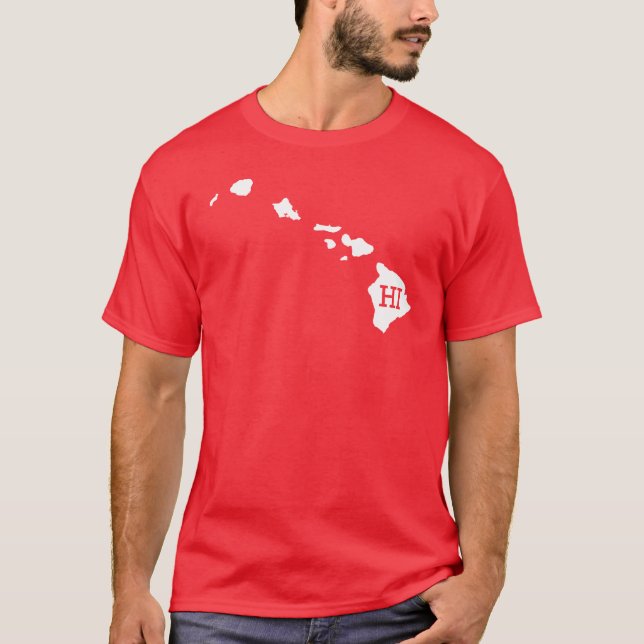 La camiseta oscura básica del estado de Hawaii de (Anverso)