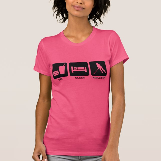 La camiseta oscura de las mujeres de Ringette del (Anverso)