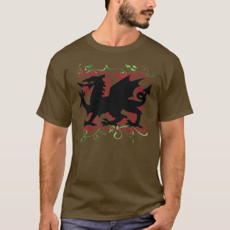 La camiseta oscura de los hombres del dragón Galés