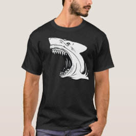 La camiseta oscura de los hombres del tiburón