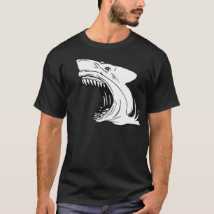 La camiseta oscura de los hombres del tiburón