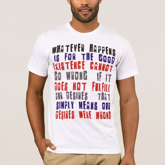 La camiseta Osho del hombre. Lo que sucede está (Anverso)