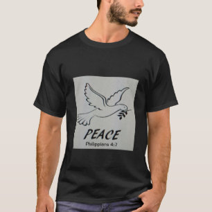 La camiseta presenta nuestra paloma del logotipo y