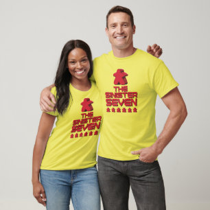 La camiseta resistida Meeple siniestra siete