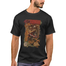 La camiseta roja del negro del caballero