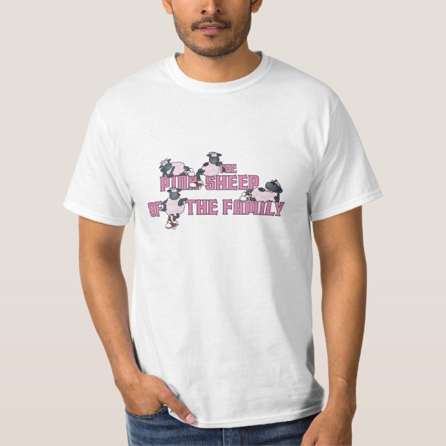 La camiseta rosada del valor de las ovejas (Anverso)