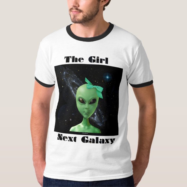 La camiseta siguiente de la galaxia del chica (Anverso)