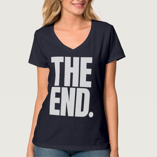 La Camiseta The End – Dramática, Mínima, Final. Pu (Anverso)