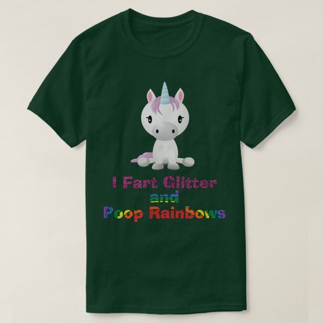 La camiseta unicornio I Fart Purpurina y Poop llue (Diseño del anverso)