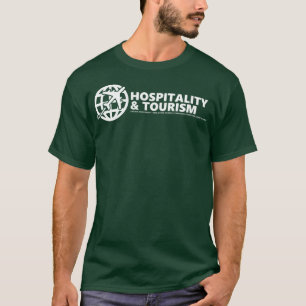 La camiseta verde clásica de la hospitalidad y de