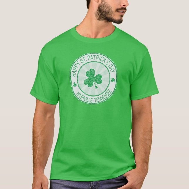 La camiseta verde de los hombres del día de (Anverso)