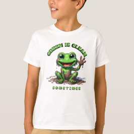 La camiseta verde de los niños graciosos está limp