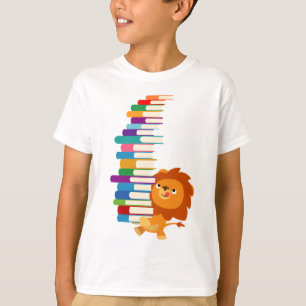 La camiseta voraz de los niños del lector (león