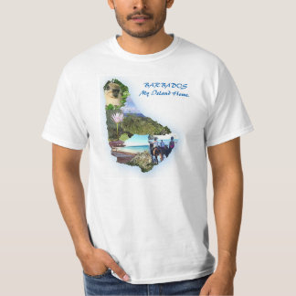 La camiseta XL de los hombres del mapa de Barbados