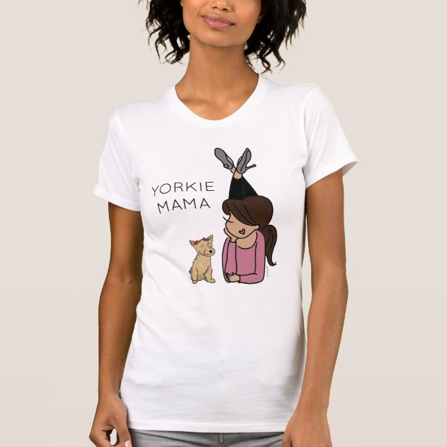 La camiseta Yorkie Mama Personalizada (Anverso)