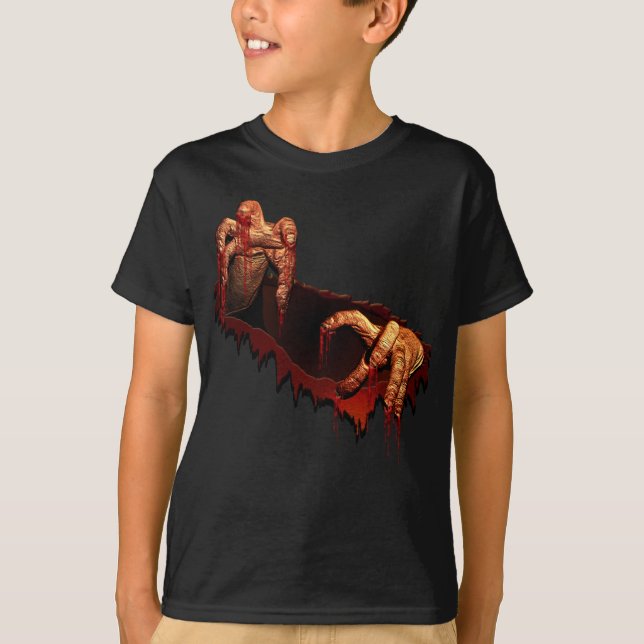 La camiseta zombie de los niños Gory Zombie Ringer (Anverso)