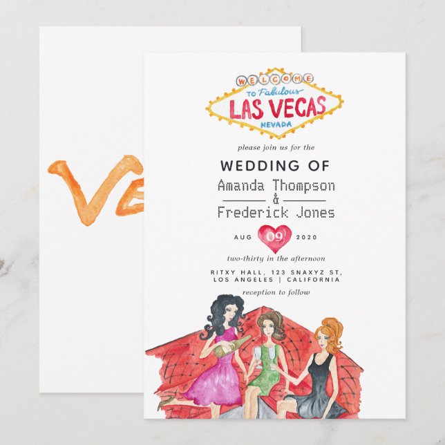 La caprichosa invitación a la boda de Las Vegas (Anverso / Reverso)