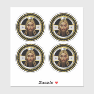 La cara de Cristo Pegatina de Ícono Negro ortodoxo