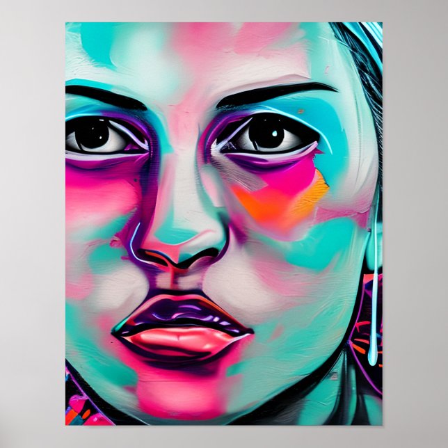 La cara de las mujeres en el arte digital, la IA,  (Frente)