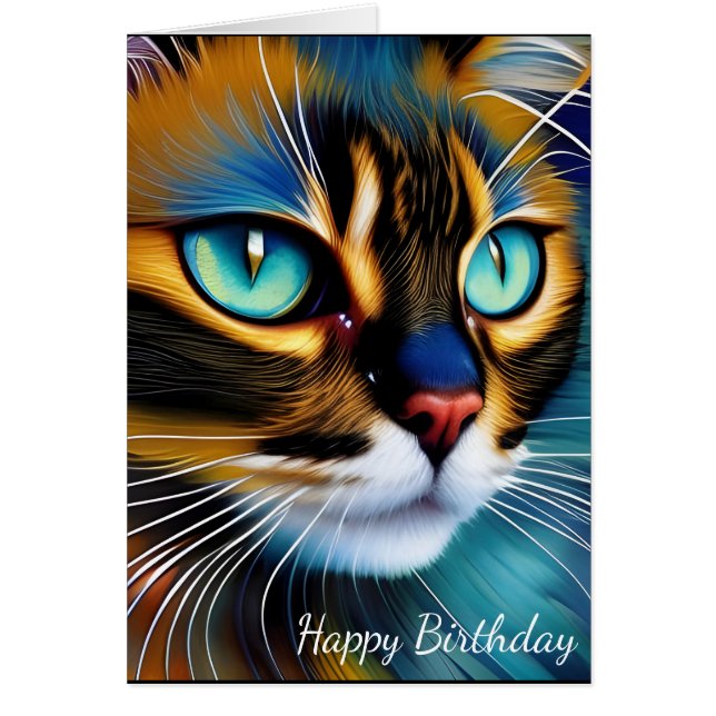 La cara de un lindo Lynx señala cumpleaños siamés (Frente)