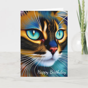 La cara de un lindo Lynx señala cumpleaños siamés